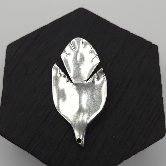 Handmade Sterling Silver 925 Dove Bird Artisan Love Gift Unique Spoon 2.25" Pin - Picture 6 of 14